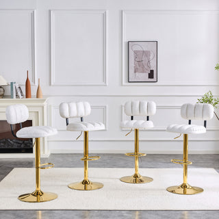 Adjustable Height Bar Stools & Footrest For Kitchen Island (Set of 2)