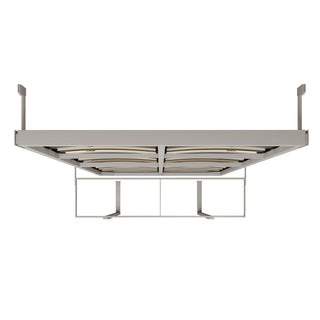 Queen Size Cabinet Wall Bed Mechanism With Desk Panel - Gray