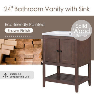 Modern Bathroom Vanity With Sink And Open Shelf