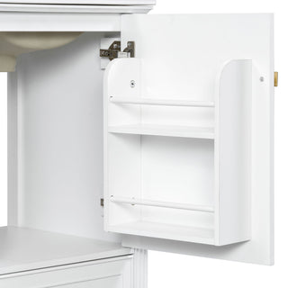 Freestanding Bathroom Vanity With Sink, Soft Closing Door, Drawer Storage - White