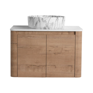 Wall Mounted Bathroom Vanity With Art Sink & 1 Soft Close Door