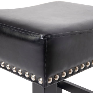 Soltique - Backless Dining Counter Stool With Nailhead Trim (Set of 2)