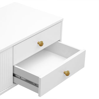 TV Media Console Table, TV Stand With Storage For Living Room - White