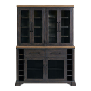 Montrose - Server And Hutch With LED Light - Espresso And Brown