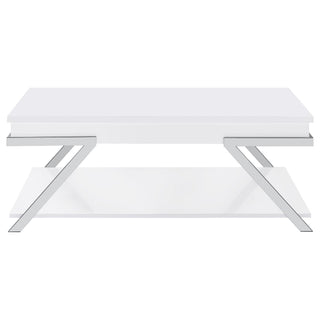 Briana - 2 Piece Coffee And End Table Set With Lift Top Legs - Gloss White