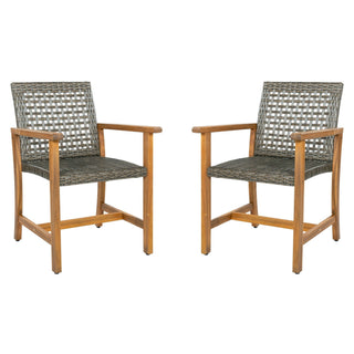 Outdoor Dining Chairs (Set of 2) - Mocha / Teak