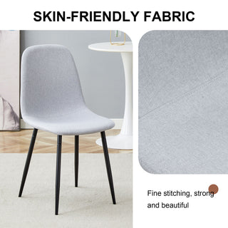 Modern Medieval Style Cushioned Side Chairs Set With Metal Legs For Kitchens