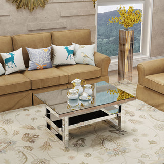 Square Coffee Table For Living Room - Silver