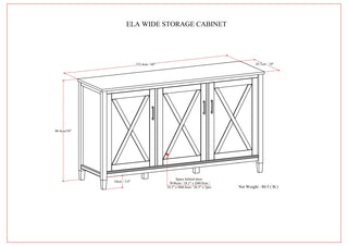 Ela - Wide Storage Cabinet - Smoky Brown