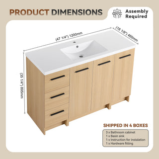Floating Bathroom Vanity With Sink, Modular Cabinet