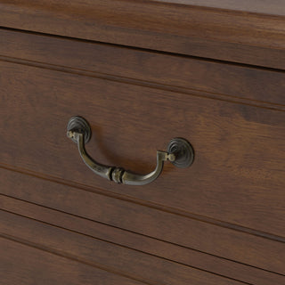 Fluted Nightstand With 2 Drawers, Bedside Table - Walnut