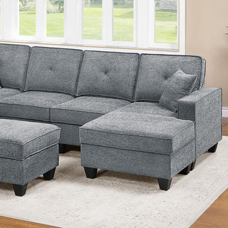 5 Piece Sectional Set With USB Port And Ottoman