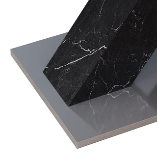 Modern Rectangle Dining Table With Stretchable TopAnd X Shape Legs