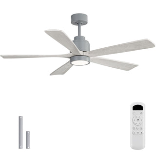 52" Ceiling Fan With Dimmable LED Light And 6 Speed Remote Control - Cement Gray