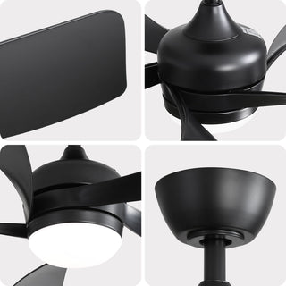 45" Ceiling Fan With DC Motor Smart App Control Quiet Reversible Operation Dimmable Lighting And Timer