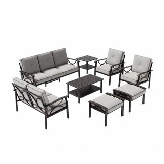 Patio Furniture Set, Coffee Table And Cushions For Backyard