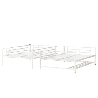 Metal Bunk Bed With Shelf And Guardrails