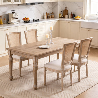 Upholstered Dining Chairs With T - Shaped Back (Set of 2) - Beige