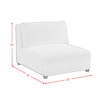 Zandara - Modular Armless Chair - Beige