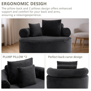 Round Sofa Bed With 3 Pillows For Living Room
