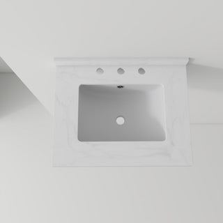 Basin Sink, Triple Faucet Holes, 2" Thick Rim, Sink Only