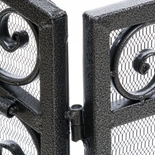 Mariella - Traditional Floral Iron Fireplace Screen With Ornate Design