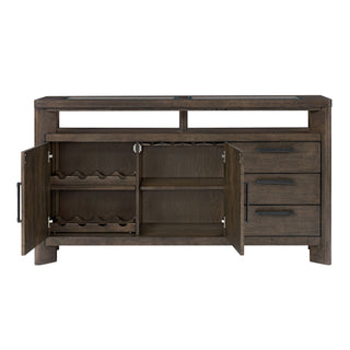 Side Server With Glass Inlay - Dark Oak