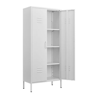 Modern Storage Cabinet With Adjustable Shelves, Magnetic Door Stopper