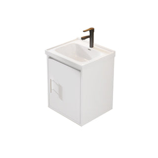 Floating Bathroom Vanity Combo, Wall Mounted Cabinet With Sink & Soft Close Doors For Small Bathrooms
