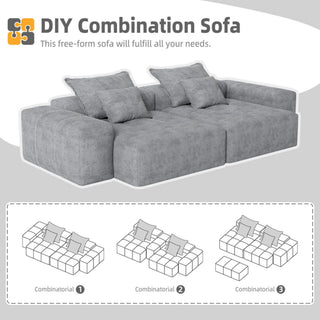 Modern Oversized Diy Combination Modular Sectional Sofa With Pillows