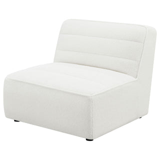Bonnie - Upholstered Armless Chair With Channel Tufting - Ivory
