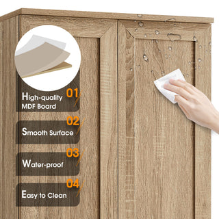Storage Cabinet With Adjustable Shelves, 2 Doors, Rectangle Design For Bathroom