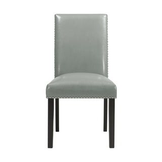 Francesca - Rectangular 5 Piece Gray PU Chairs Dining Set, Table & Four Chairs - Gray Marble