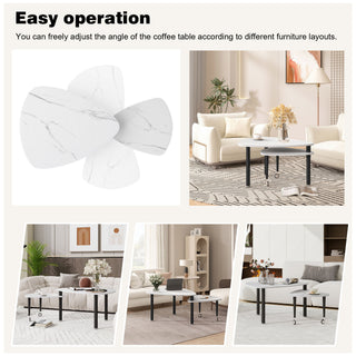 360 Degree Rotatable Coffee Table With Solid Legs