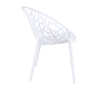 Dining Chair, Transparent Shell Design For Home (Set of 4) - White
