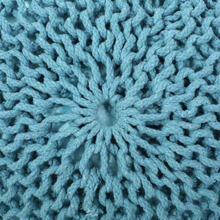 Moro - Knitted Round Pouf With Pumpkin Shape