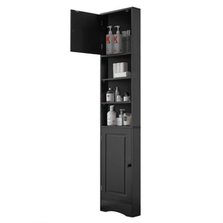 Multi Functional Corner Cabinet With Adjustable Shelves And 2 Doors