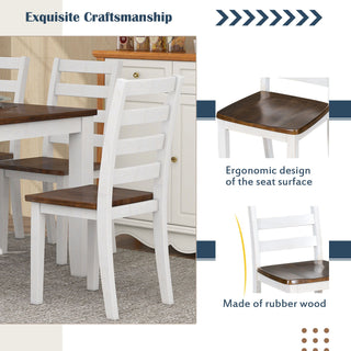 6 Piece Dining Set With 4 Upholstered Chairs & Bench - Walnut