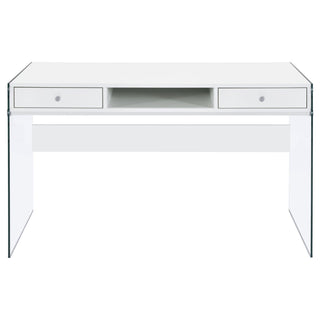Barretta - 2 Drawer Writing Desk - Gloss White