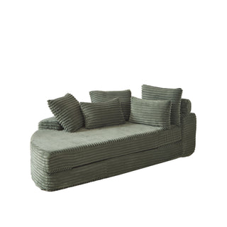 Semi Circular 2 In 1 Sofa Bed With Neck Pillow And Throw Pillows