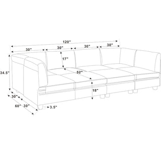 Upholstered Modular Sectional With Removable Cushions