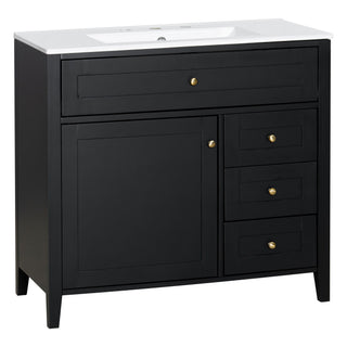 Bathroom Vanity With Sink, Cabinet With 3 Drawers And Adjustable Shelf