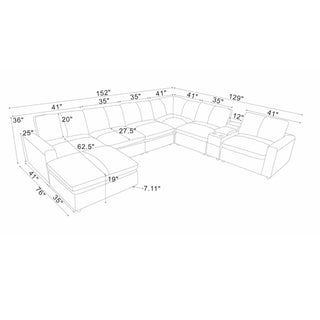 Large Seating Modular Upholstered Sectional