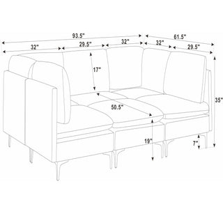 Upholstered Modular Sectional & Tall Legs