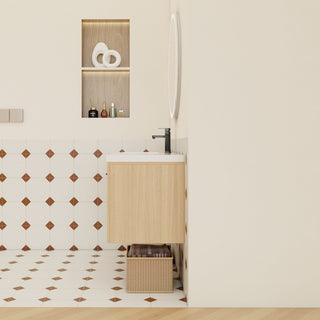 Wall Mounted Floating Bathroom Vanity With Sink, 3 Door Modular Cabinet