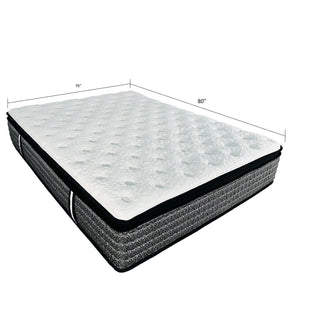 14" Premium Pocket Coil Hybrid Mattress With Gel Memory Foam, Super Plush - Gray / White - King