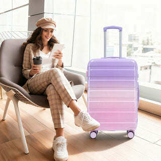Luggage Set 20" /24" /28" With Combination Lock And Silent Wheels