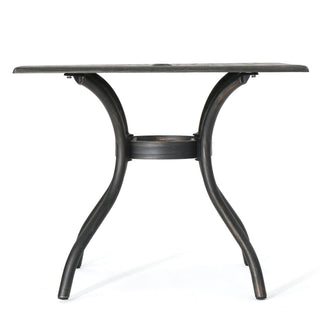 Enchantia - Outdoor Square Dining Table With Weave Tabletop And Flared Legs - Copper