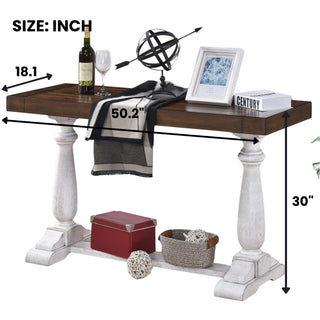Farmhouse Retro Design Pedestal Sofa Tabe