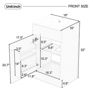 Bathroom Vanity With Sink, Cabinet With Adjustable Shelf